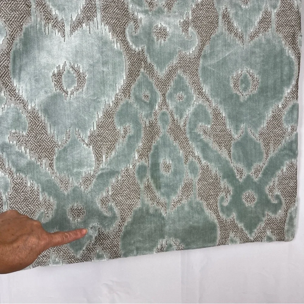 Z GALLERIE Seaglass Blue and Beige Velvet Euro Pillow Cover Shams (2) 32